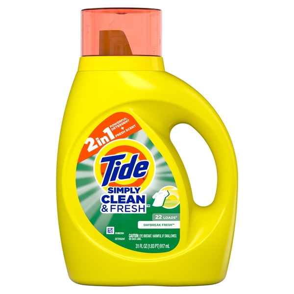 Tide Simply Oxi + Febreze Liquid Laundry Detergent, Sunny Breeze Scent, 32 Loads, 31 oz