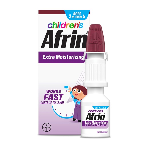 Children's Afrin Extra Moisturizing Stuffy Nasal Spray Pump Mist, Ages 2-6, 15 mL