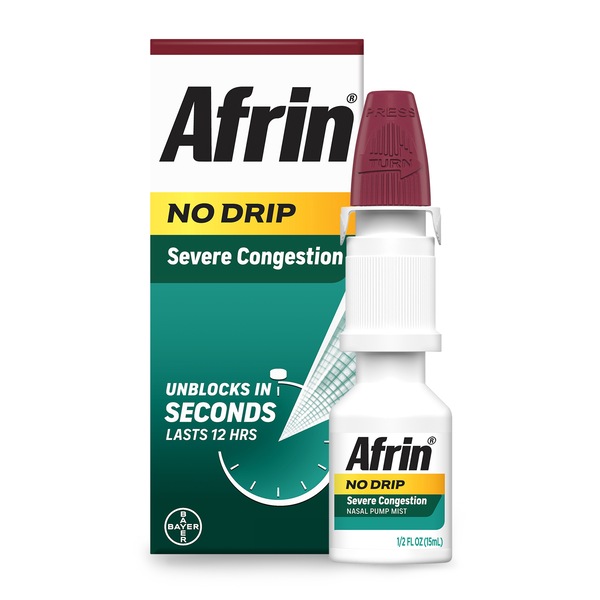 Afrin No Drip Severe Congestion Nasal Decongestant Pump Mist