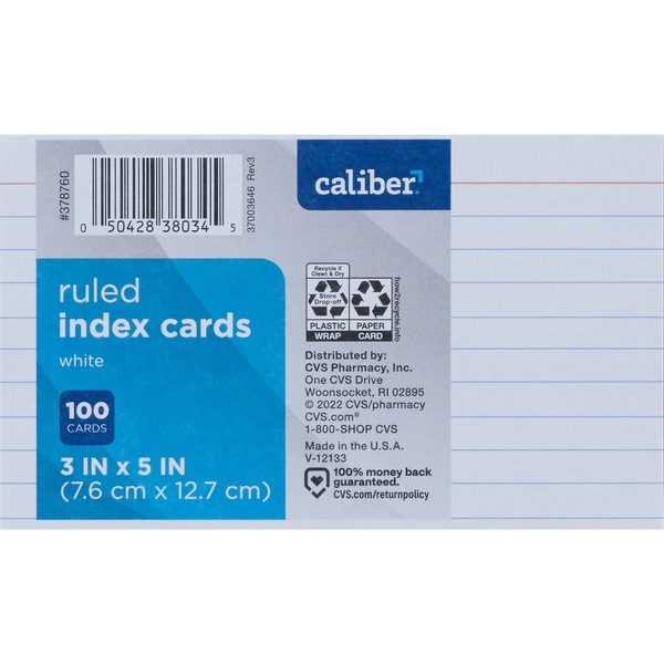 Caliber Index Cards Ruled 3 Inch X 5 Inch