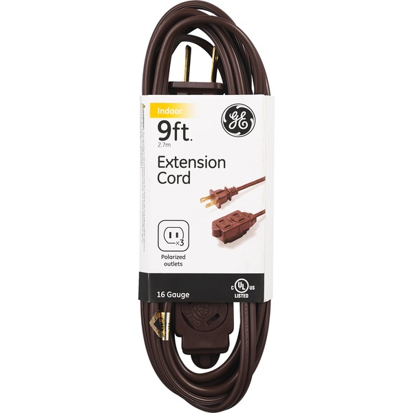 GE 9' Indoor Extension Cord, Brown