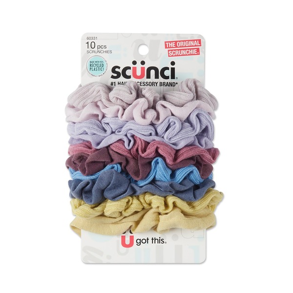 Scunci Original Scrunchies, Assorted Colors, 10 CT