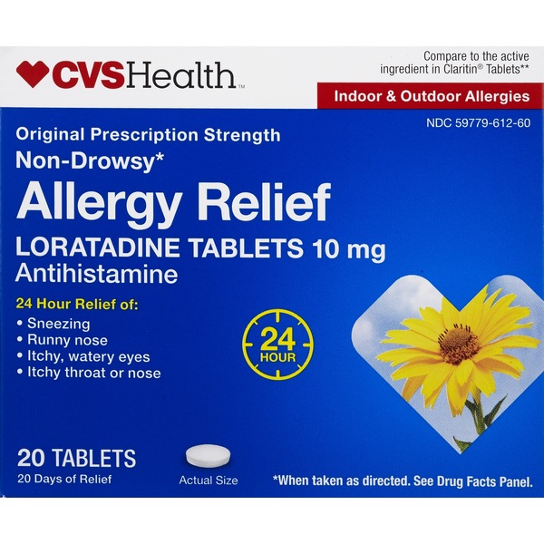 CVS Health 24HR Non Drowsy Allergy Relief Loratadine Tablets