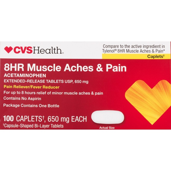 CVS Health 8HR Muscle Aches & Pain Acetaminophen 650 MG Tablets