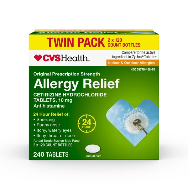 CVS Health 24HR Allergy Relief Cetirizine HCl Tablets