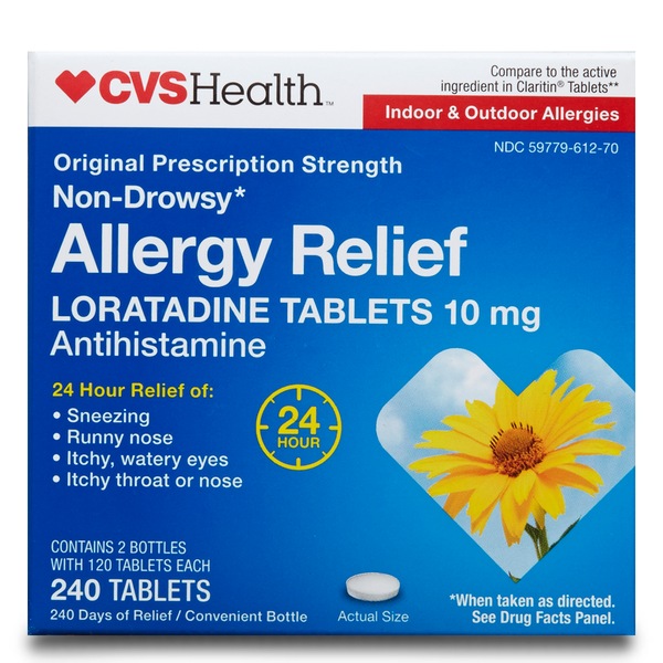 CVS Health 24HR Non Drowsy Allergy Relief Loratadine Tablets