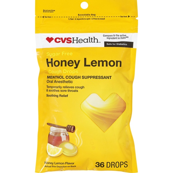 CVS Health Sugar Free Honey Lemon Cough Drops