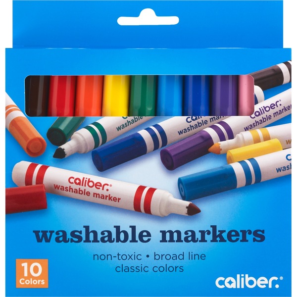 Caliber Non-Toxic Broad Line Washable Markers Classic Colors