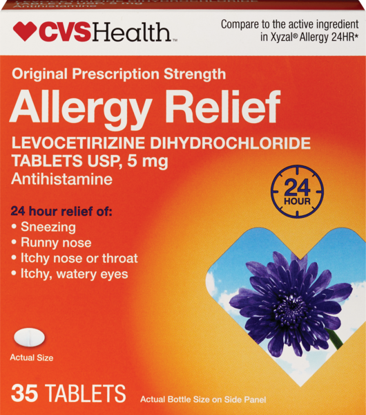 CVS Health 24HR Allergy Relief Levocetirizine Dihydrochloride Tablets