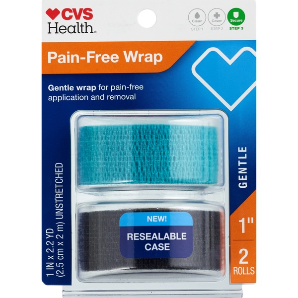 CVS Health Breathable Gentle 1" Tape, Blue & Black, 2 CT