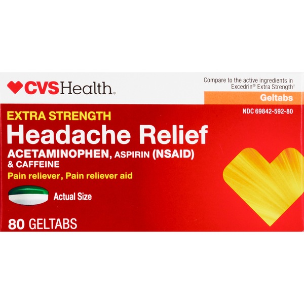 CVS Health Extra Strength Headache Relief Geltabs - Acetaminophen, Aspirin (NSAID) & Caffeine