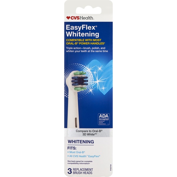 CVS Health EasyFlex Antibacterial Whitening Replacement Brush Heads