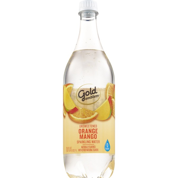 Well Market Unsweetened Sparkling Water, Orange Mango, 33.8 oz