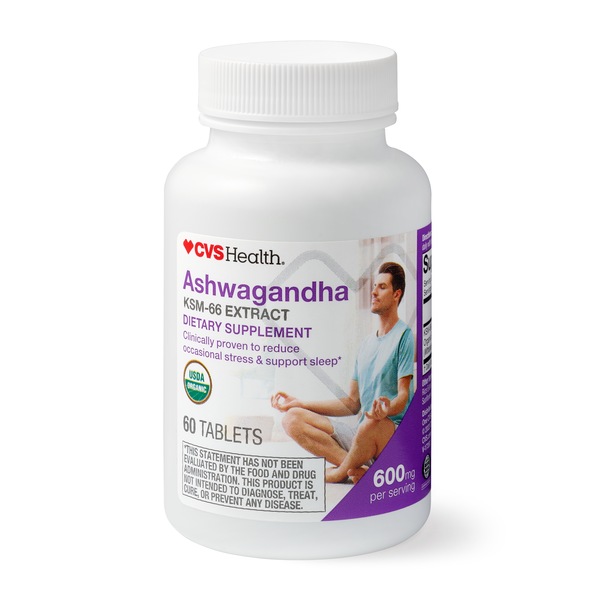 CVS Health Ashwagandha KSM-66 Extract Tablets, 60 CT