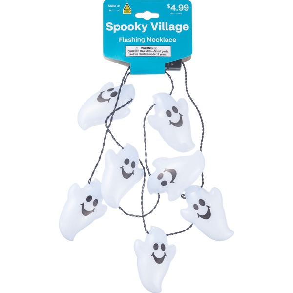 Spooky Village Flashing Necklace, Assorted Styles, 1 ct