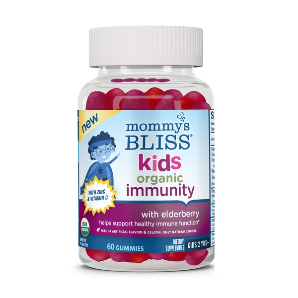 Mommy's Bliss Kids Organic Immunity Gummies, Berry Flavor, 60 CT