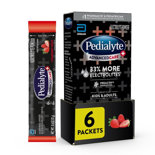 Pedialyte AdvancedCare Plus Electrolyte Powder, 0.6 oz, 6CT