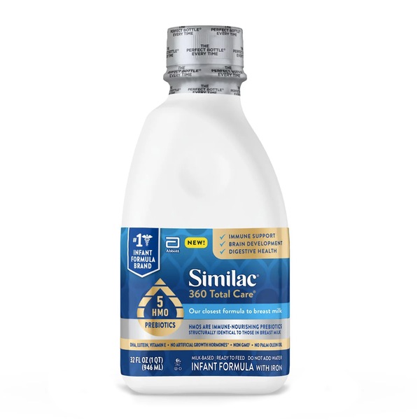 Similac 360 Total Care Liquid Infant Formula, Non-GMO, 33.28 OZ