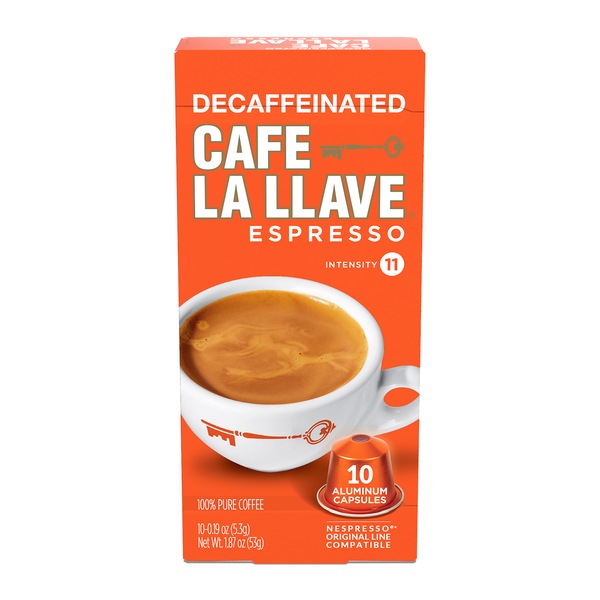 Cafe La Llave Decaf Espresso Aluminum Capsules, 10 CT