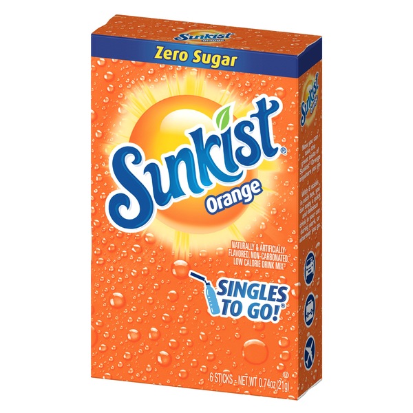 Sunkist Soda Orange Powdered Drink Mix, 6 ct