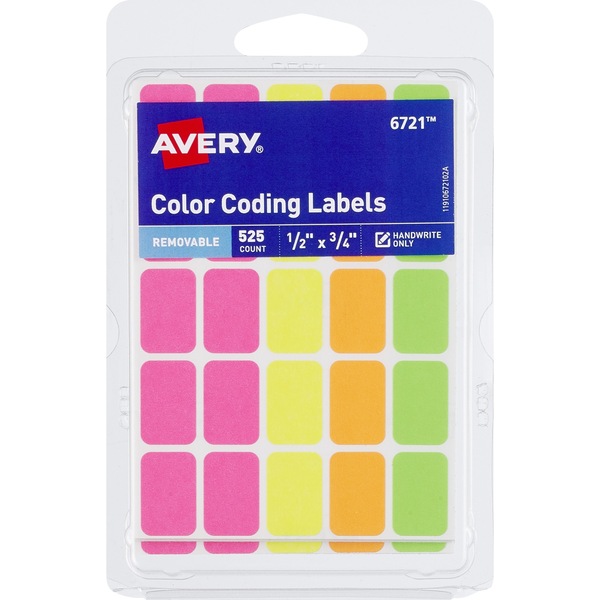 Avery Neon Removeable Color Coding Labels