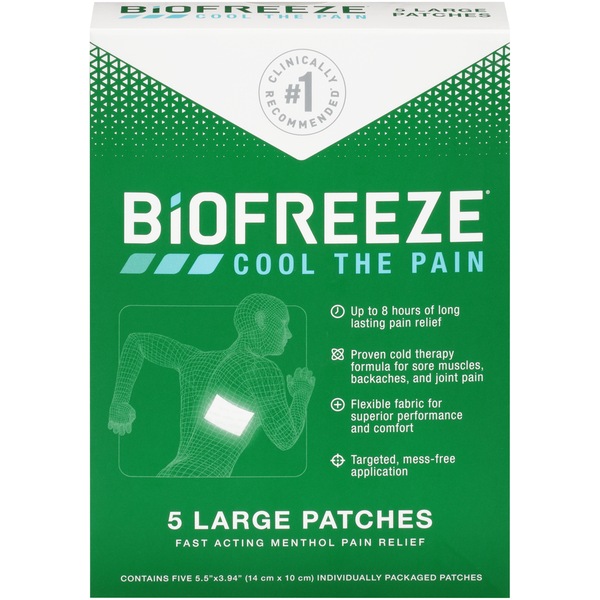 Biofreeze Large Menthol Pain Relieving Patch