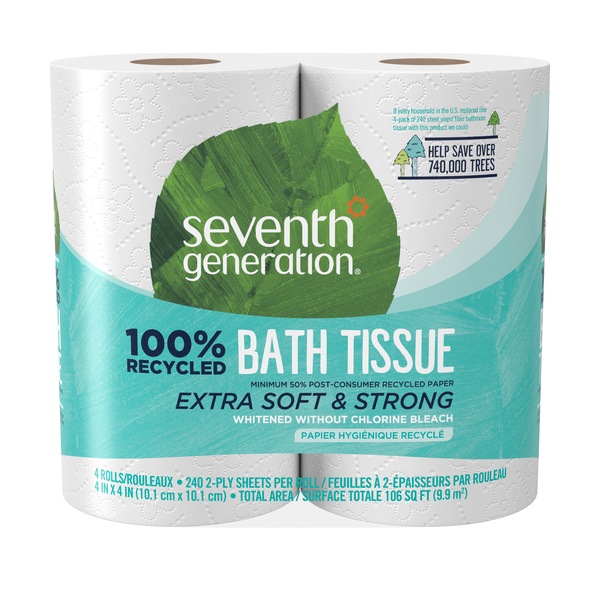 Seventh Generation 100% Recycled Bath Tissue, 4 CT