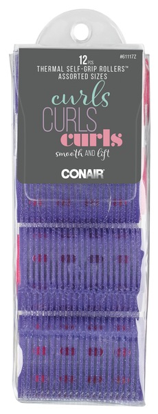 Conair Self-Grip Thermal Rollers, Assorted Sizes, 12 CT