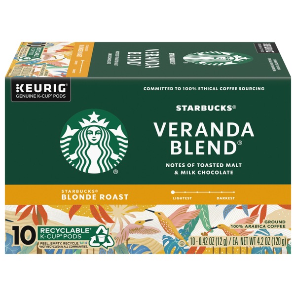 Starbucks K-Cup Pods Veranda Blend Blonde, 10 ct