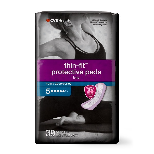 CVS Health Thin-Fit Incontinence and Postpartum Pads for Women, Long