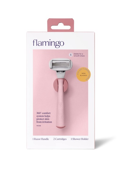 Flamingo Women's 5-blade Razor with Replacement Blade Cartridge