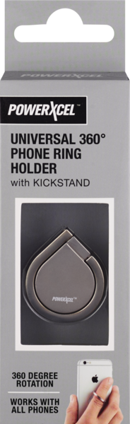 Universal 360 Degree Phone Ring Holder with Kickstand, Silver