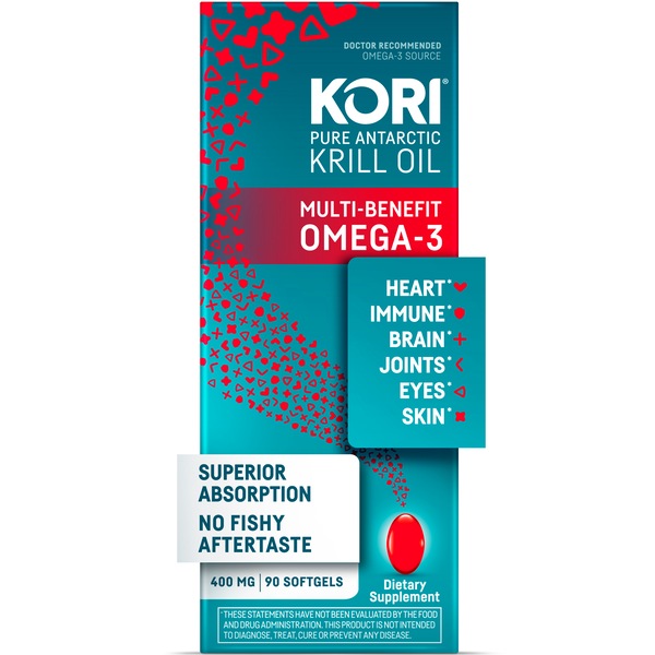 Kori Krill Oil Multi-Benefit Omega-3 400mg 90CT, Mini Softgels