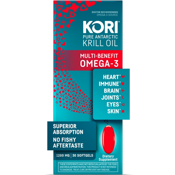 Kori Krill Oil Multi-Benefit Omega-3 1200mg 30CT, Standard Softgels