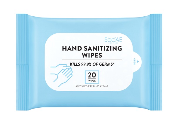 SooAE Hand Sanitizing Wipes, 20 CT