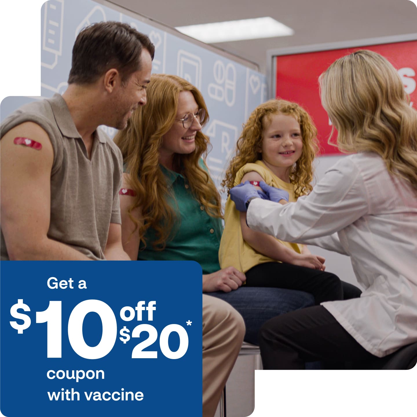 A family gets their vaccinations together at the same time, with the same provider.