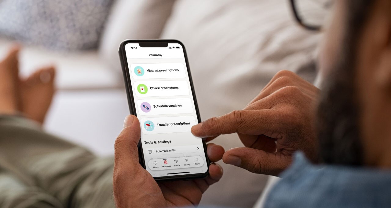 A customer accesses their CVS account from the CVS Health® app.